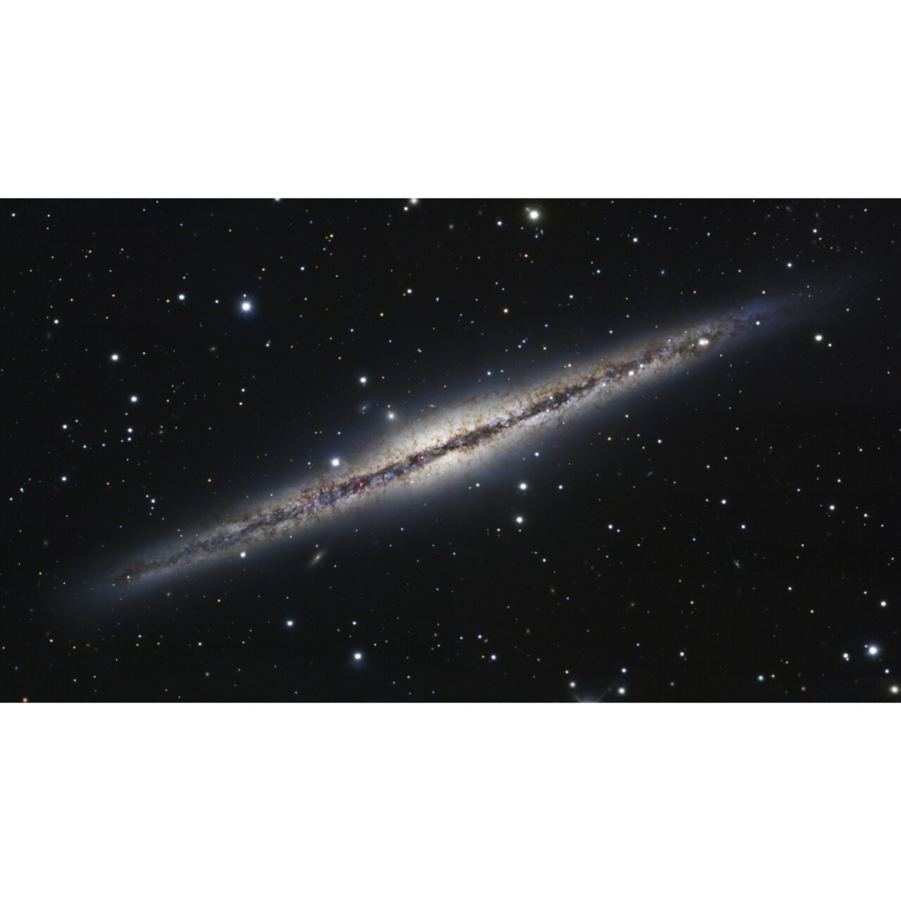 Ngc 891 An Edge-On Spiral Galaxy In Andromeda Poster Print